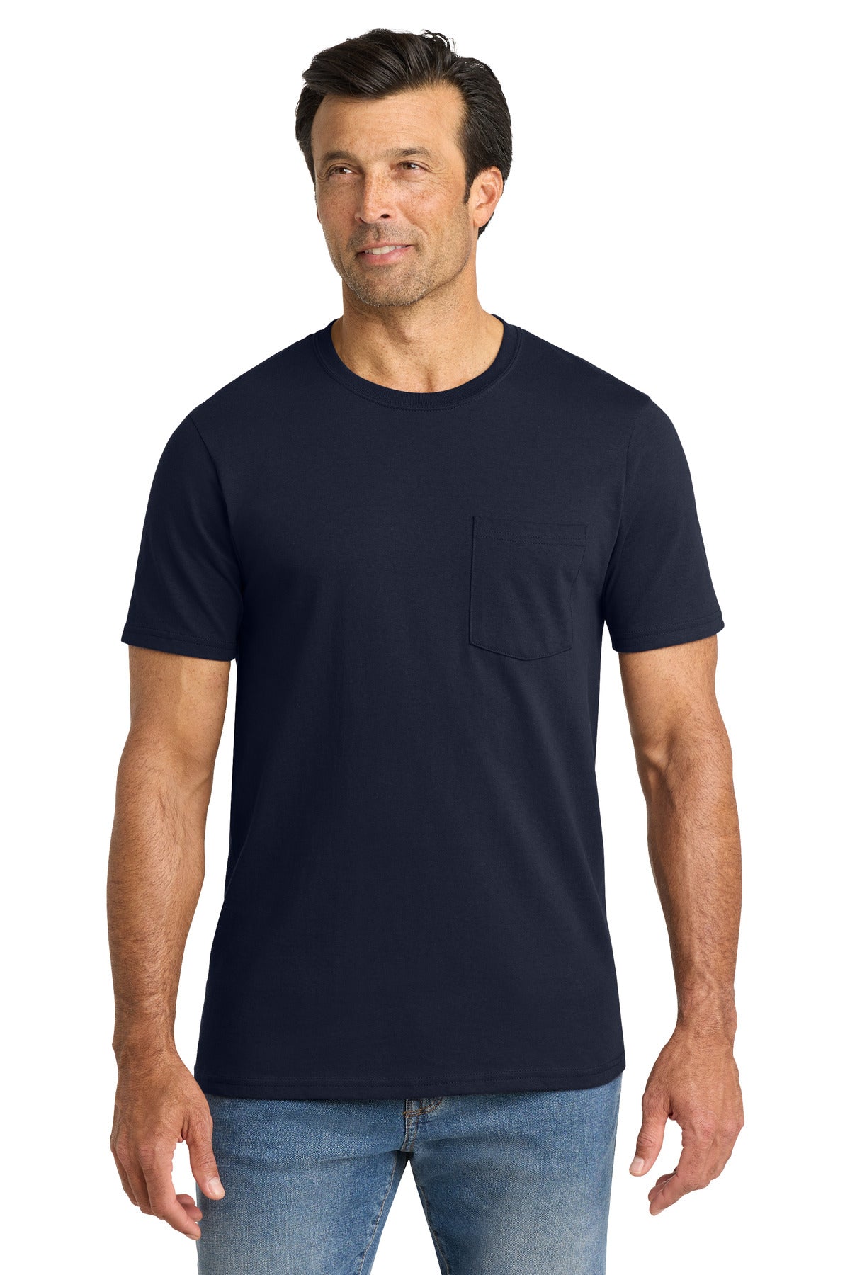 Custom Embroidered Volunteer Knitwear T-Shirts  in Strong Navy