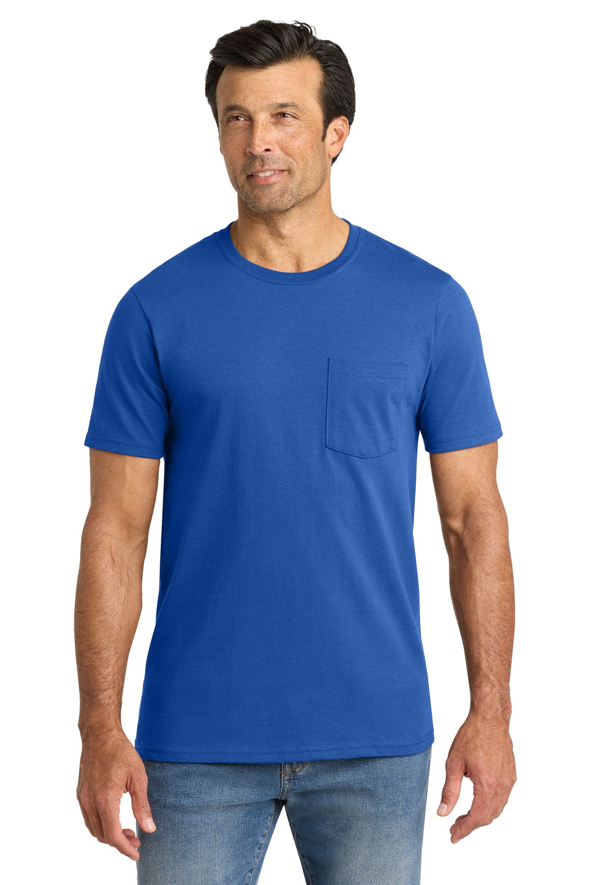 Custom Embroidered Volunteer Knitwear T-Shirts  in True Royal