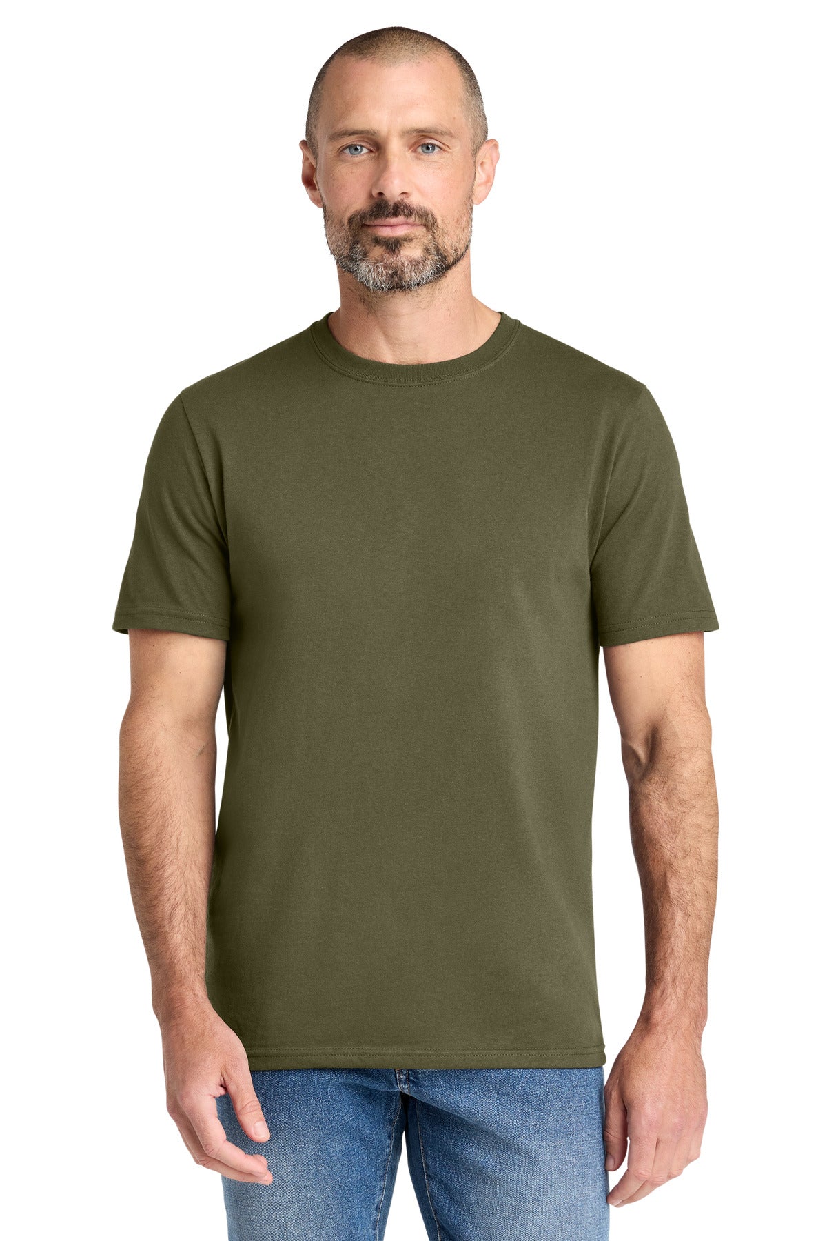 Custom Embroidered Volunteer Knitwear T-Shirts  in Olive Drab Green