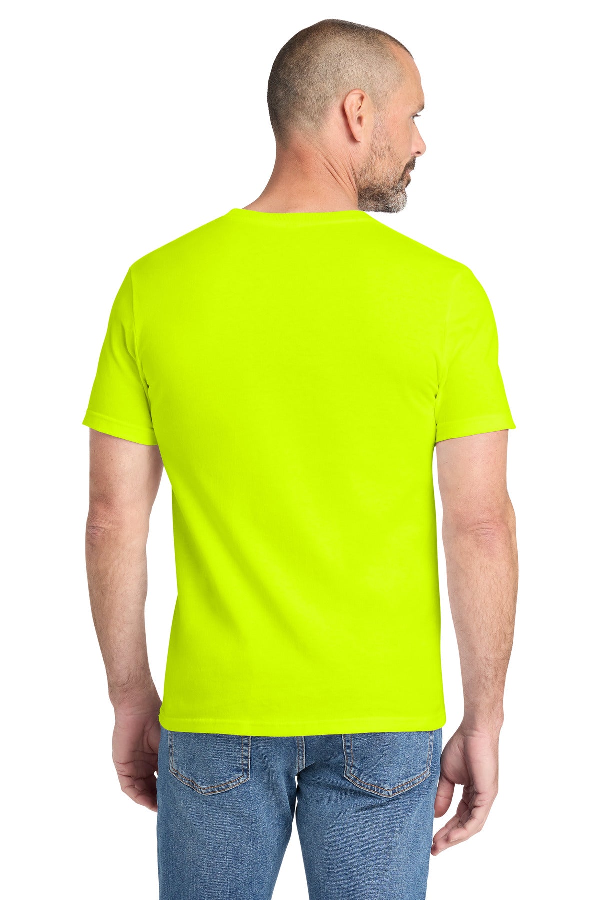 Custom Embroidered Volunteer Knitwear T-Shirts  in Safety Green