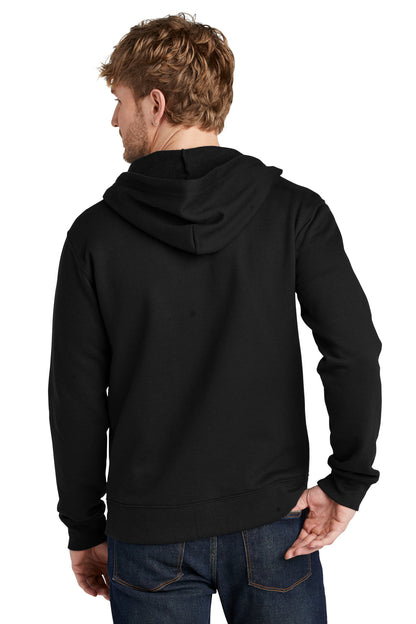 Custom Embroidered Volunteer Knitwear Chore Fleece Full-Zip Hoodie VL130ZH,Deep Black