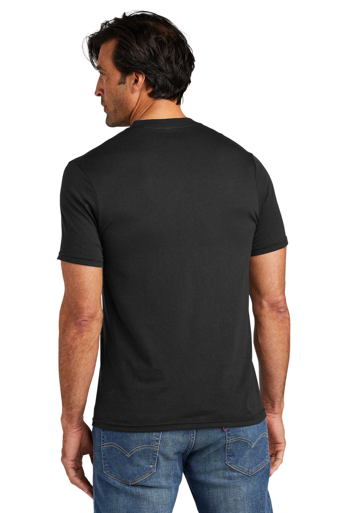Custom Embroidered Volunteer Knitwear Tri Tee VL40,Deep Black Solid
