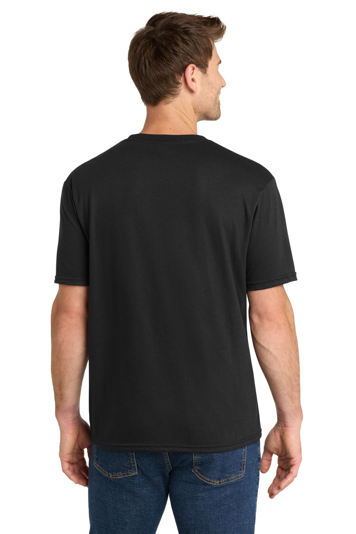 Custom Embroidered Volunteer Knitwear T-Shirts  in Deep Black Solid