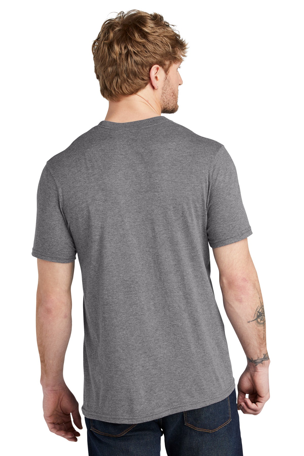 Custom Embroidered Volunteer Knitwear Tri Tee VL40,Grey Heather