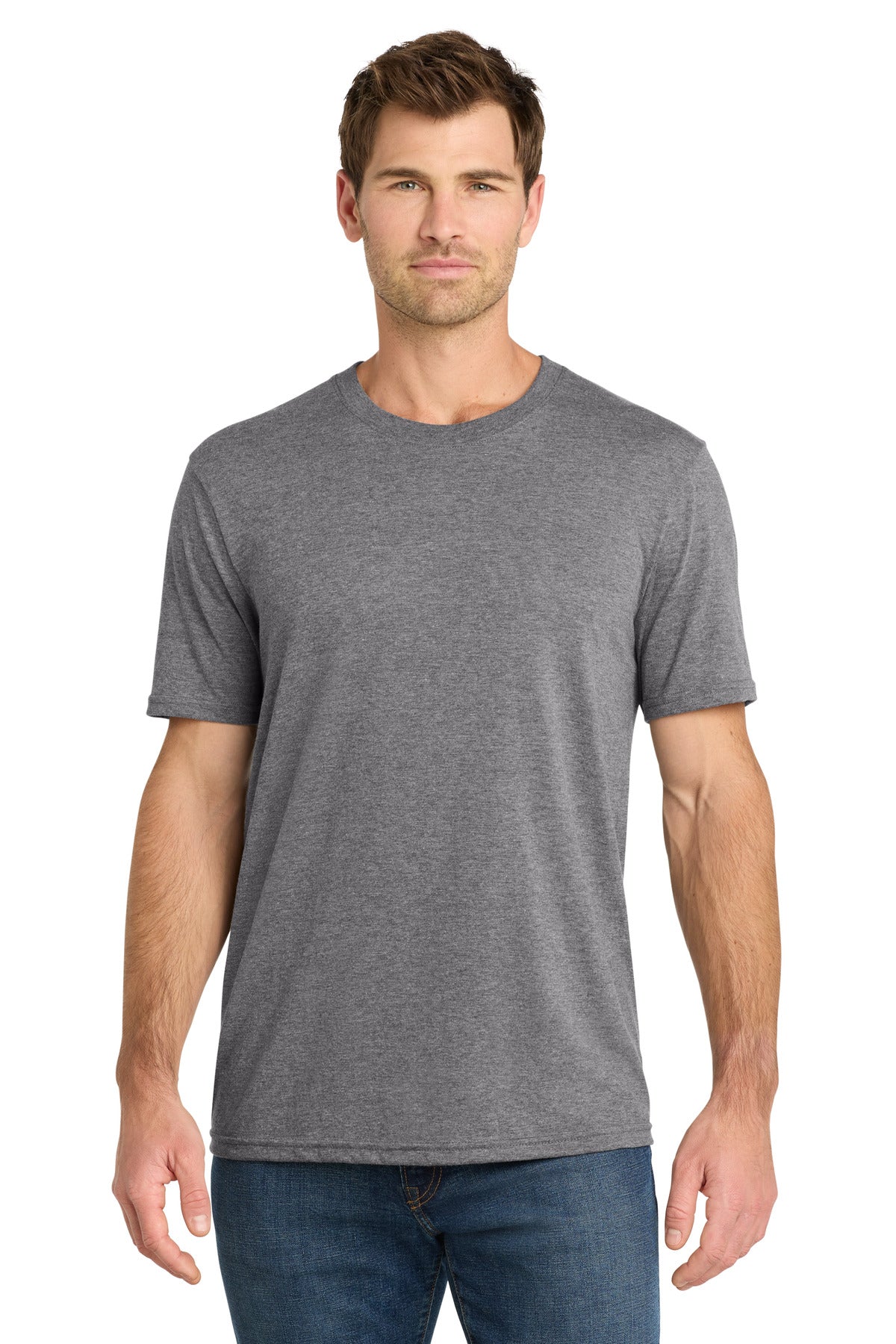 Custom Embroidered Volunteer Knitwear T-Shirts  in Grey Heather