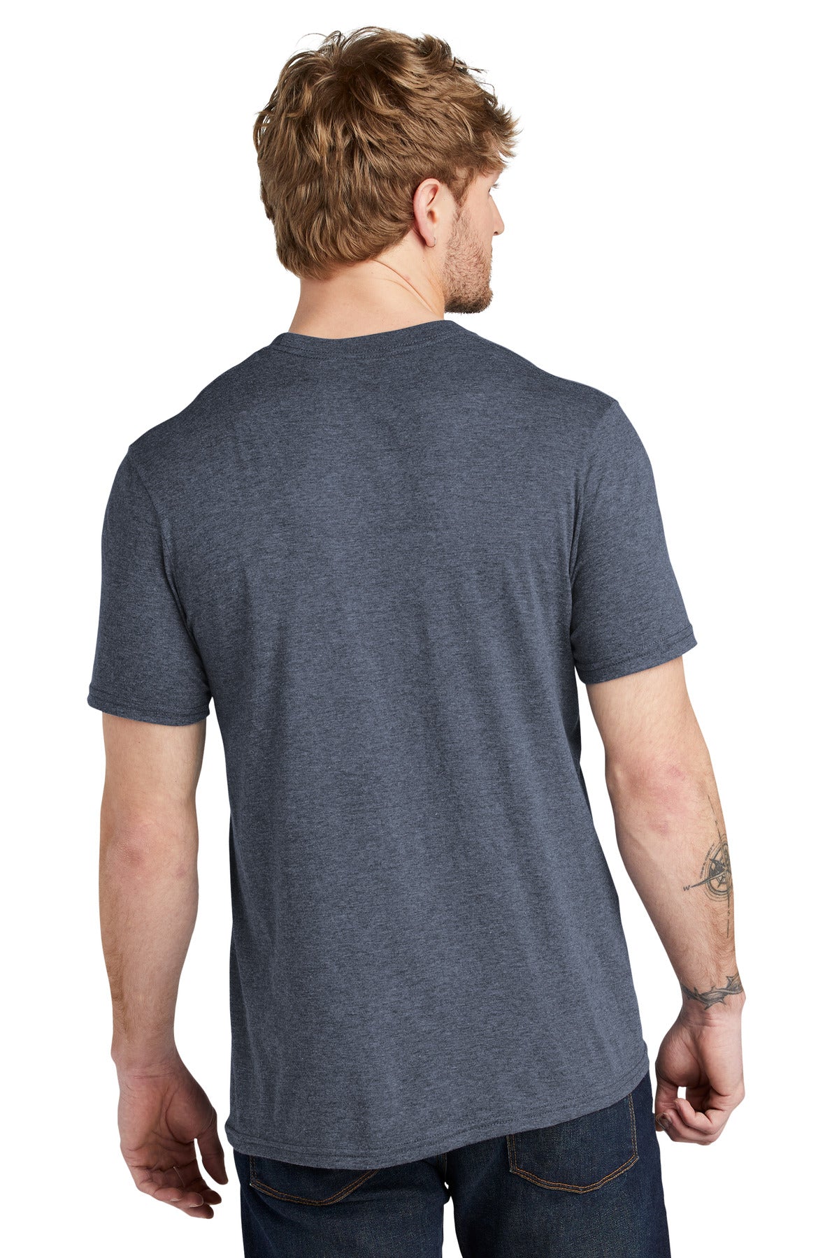 Custom Embroidered Volunteer Knitwear Tri Tee VL40,Navy Heather
