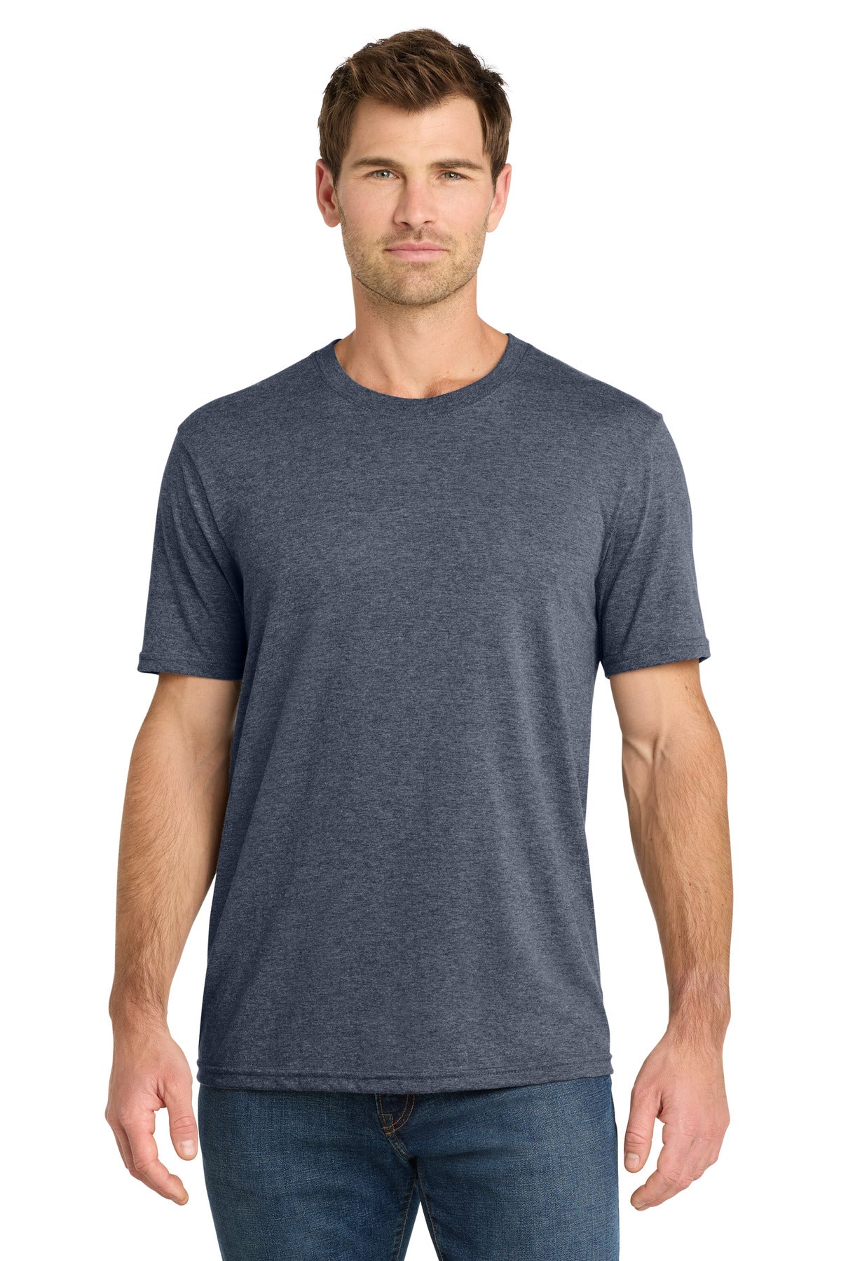 Custom Embroidered Volunteer Knitwear T-Shirts  in Navy Heather