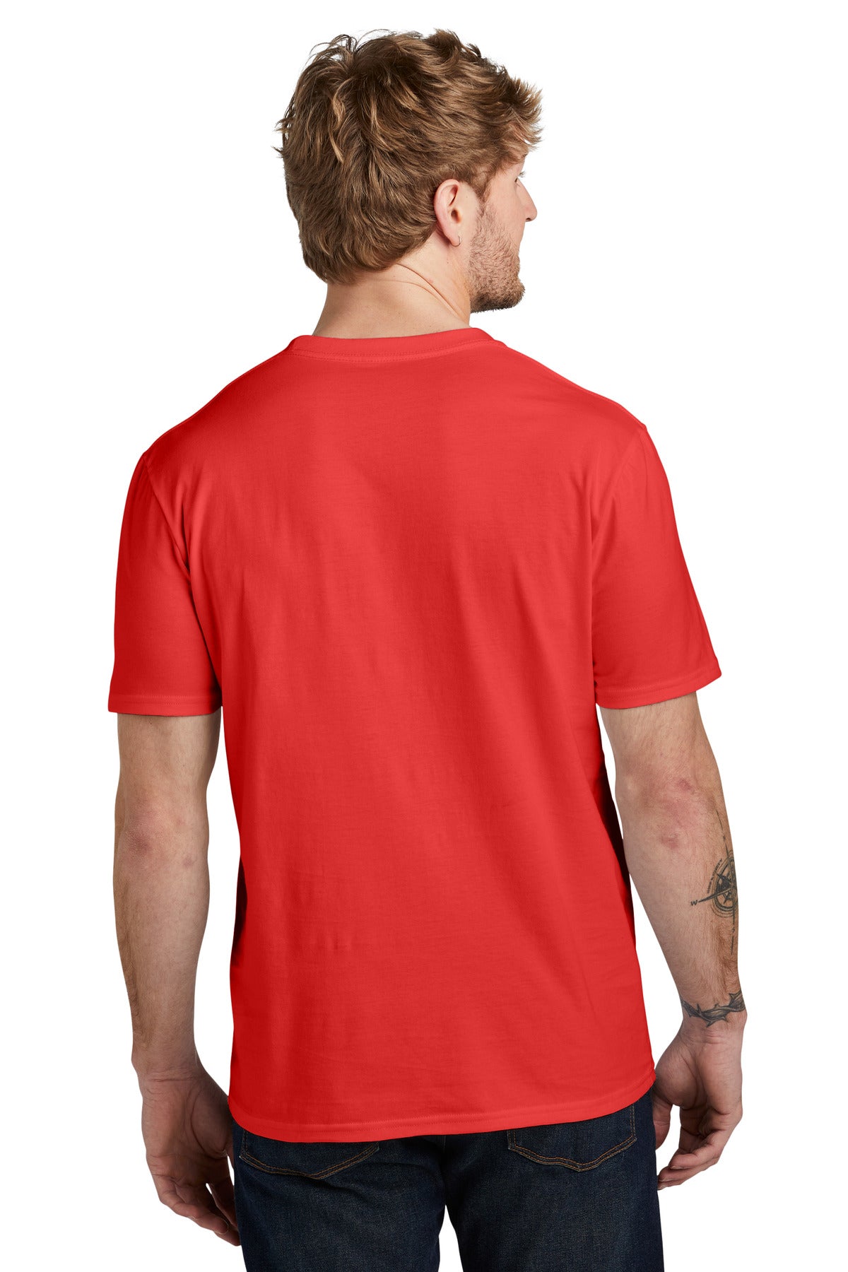 Custom Embroidered Volunteer Knitwear Daily Tee VL45,Flag Red