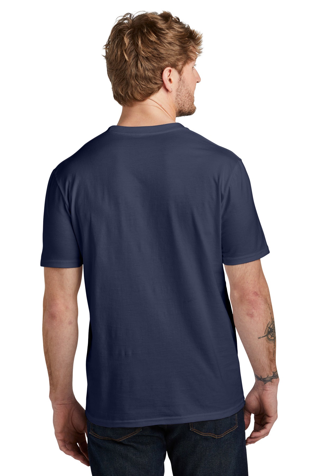 Custom Embroidered Volunteer Knitwear Daily Tee VL45,Strong Navy