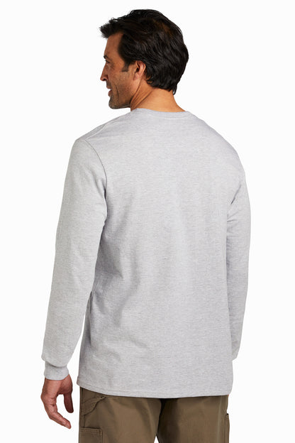 Custom Embroidered Volunteer Knitwear Chore Long Sleeve Tee VL60LS,Athletic Heather
