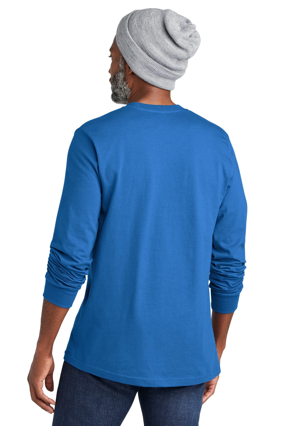 Custom Embroidered Volunteer Knitwear Chore Long Sleeve Tee VL60LS,True Royal
