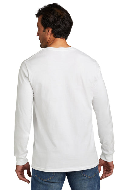 Custom Embroidered Volunteer Knitwear Chore Long Sleeve Tee VL60LS,White