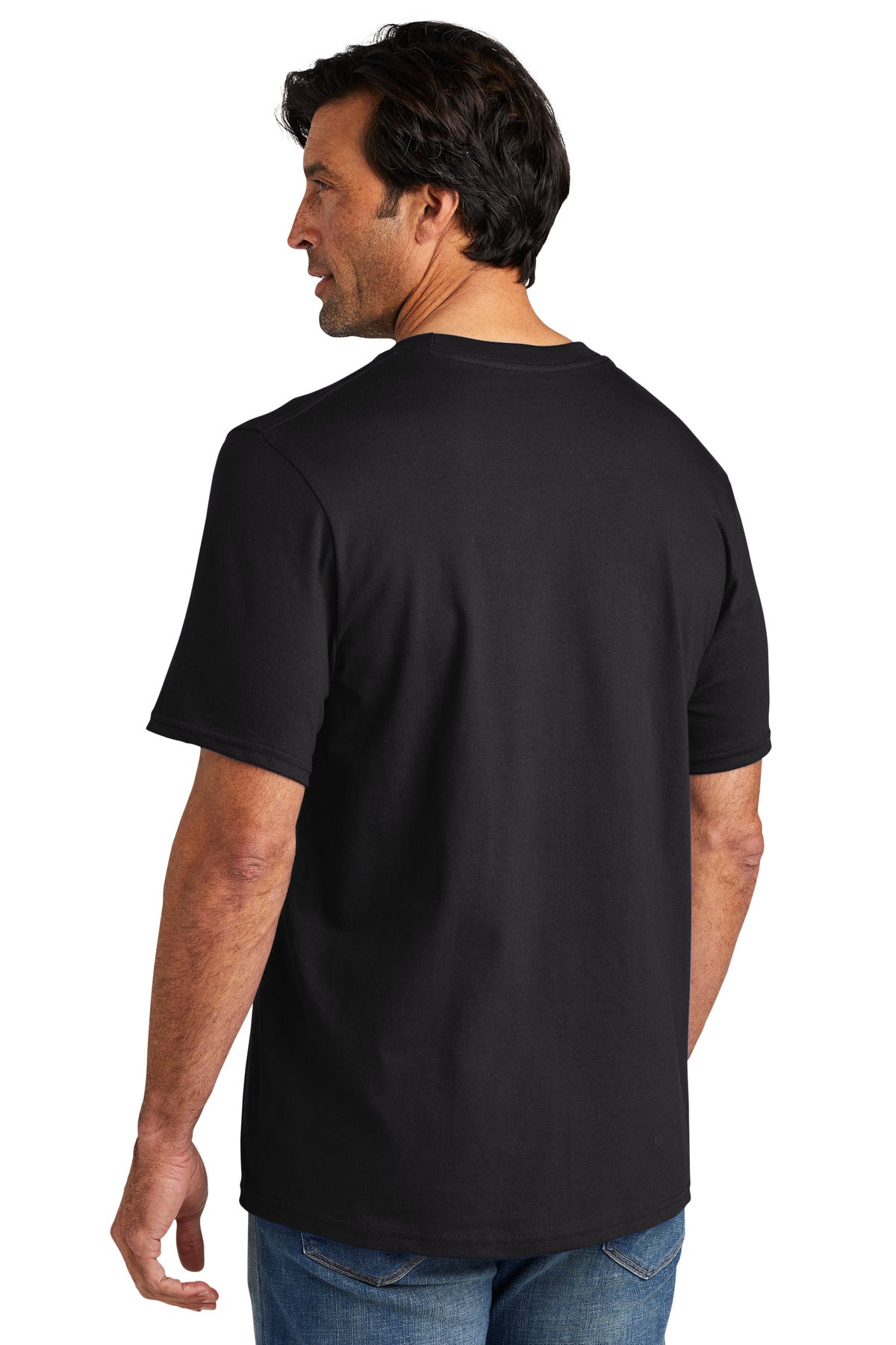 Custom Embroidered Volunteer Knitwear Chore Tee VL60,Deep Black