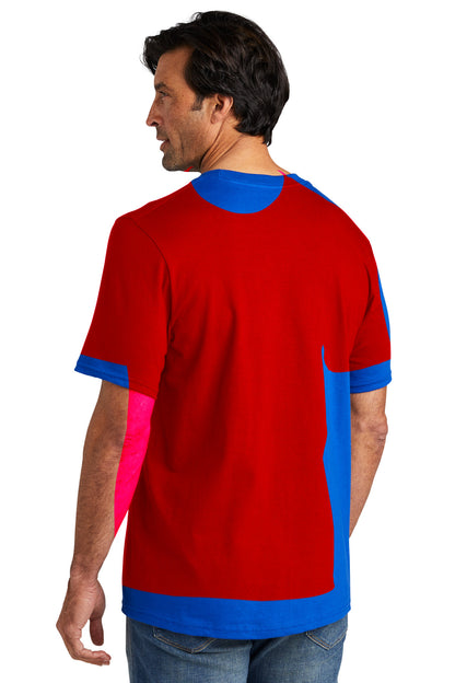 Custom Embroidered Volunteer Knitwear Chore Tee VL60,Flag Red