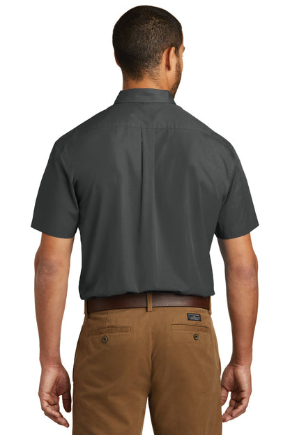 Custom Embroidered Port Authority Short Sleeve Carefree Poplin Shirt. W101,Graphite