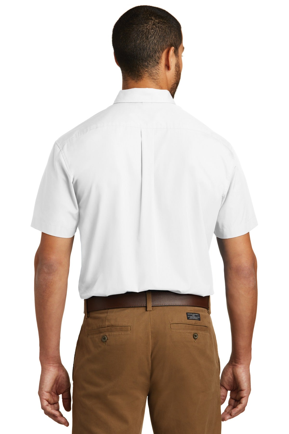 Custom Embroidered Port Authority Short Sleeve Carefree Poplin Shirt. W101,White