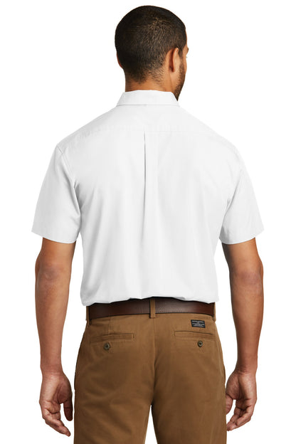 Custom Embroidered Port Authority Short Sleeve Carefree Poplin Shirt. W101,White