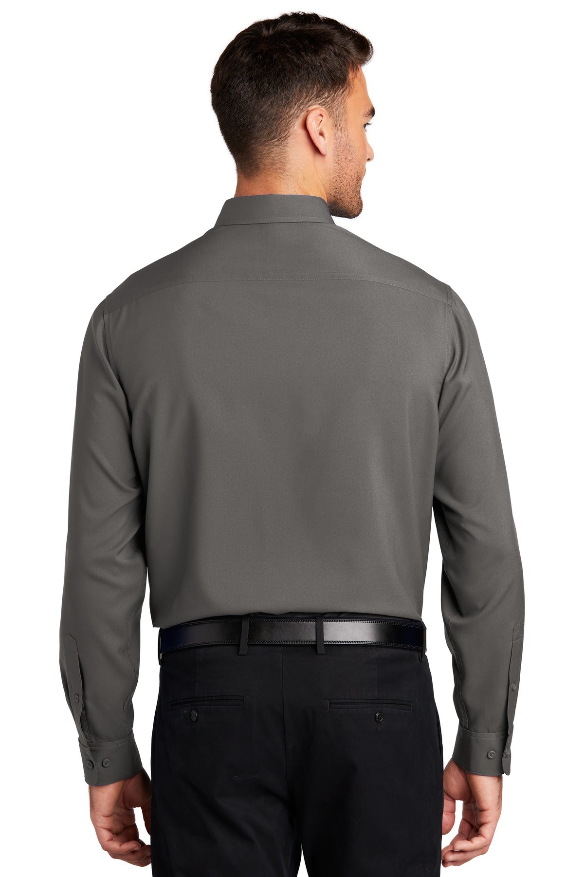 Custom Embroidered Port Authority  Long Sleeve Performance Staff Shirt W401,Graphite