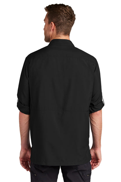 Custom Embroidered Port Authority Long Sleeve UV Daybreak Shirt W960,Deep Black