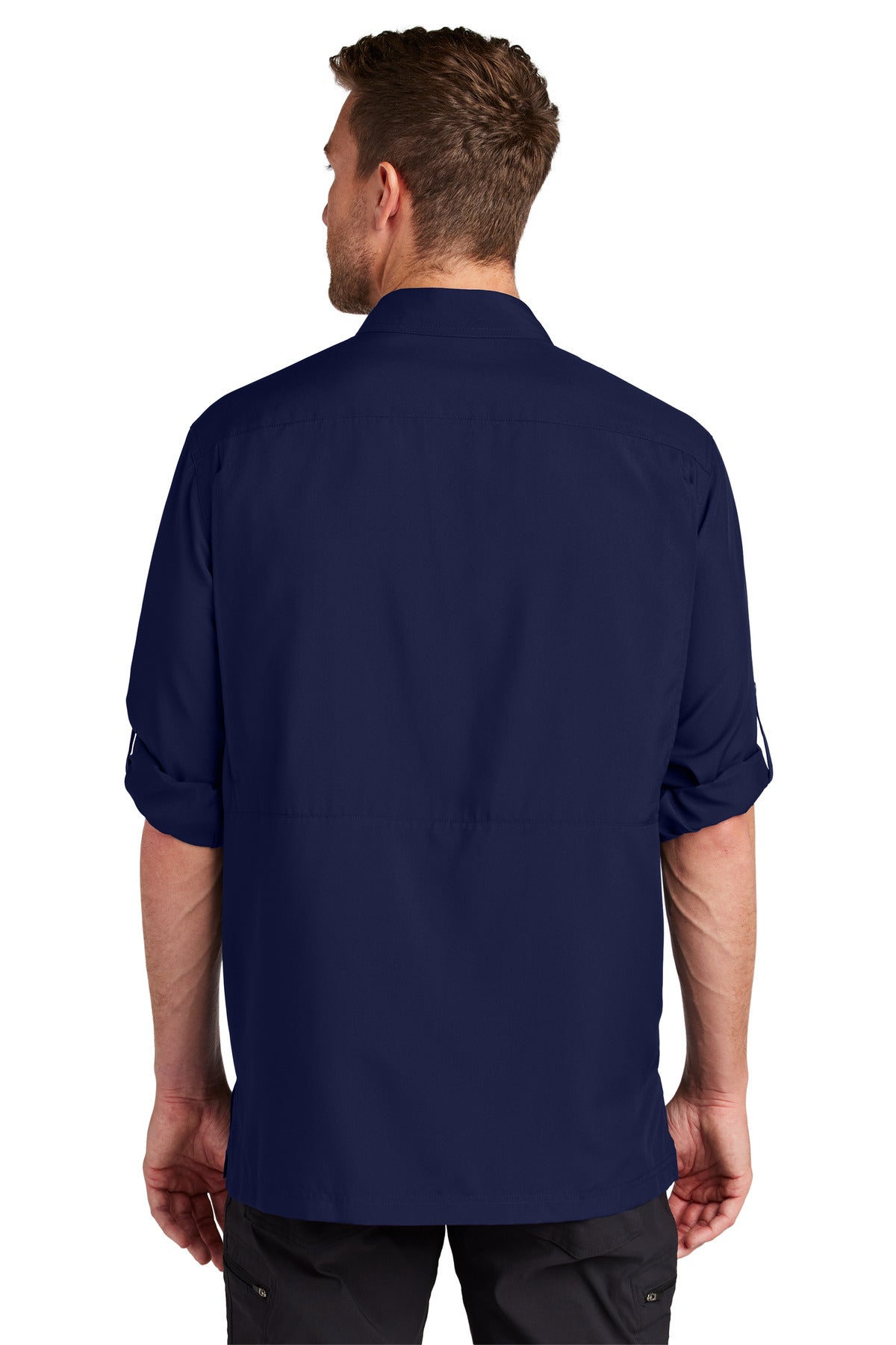 Custom Embroidered Port Authority Long Sleeve UV Daybreak Shirt W960,True Navy