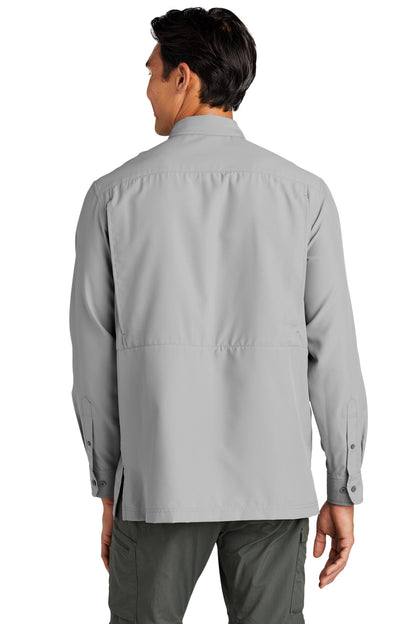 Custom Embroidered Port Authority Long Sleeve UV Daybreak Shirt W960,Gusty Grey