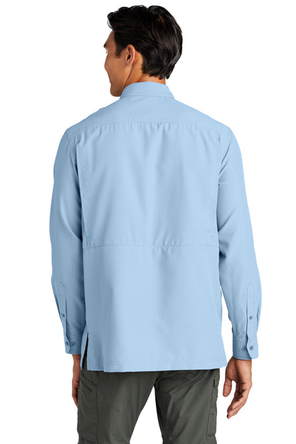 Custom Embroidered Port Authority Long Sleeve UV Daybreak Shirt W960,Light Blue