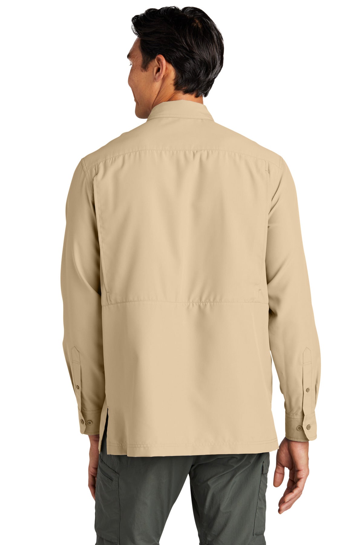 Custom Embroidered Port Authority Long Sleeve UV Daybreak Shirt W960,Oat