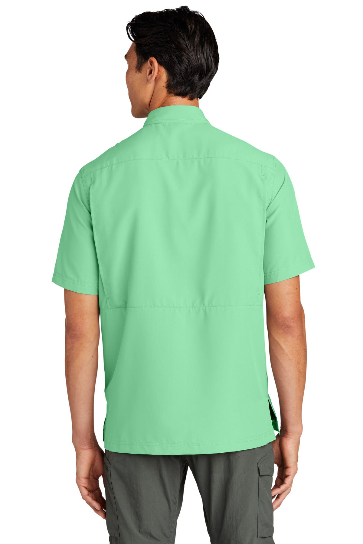 Custom Embroidered Port Authority Short Sleeve UV Daybreak Shirt W961,Bright Seafoam