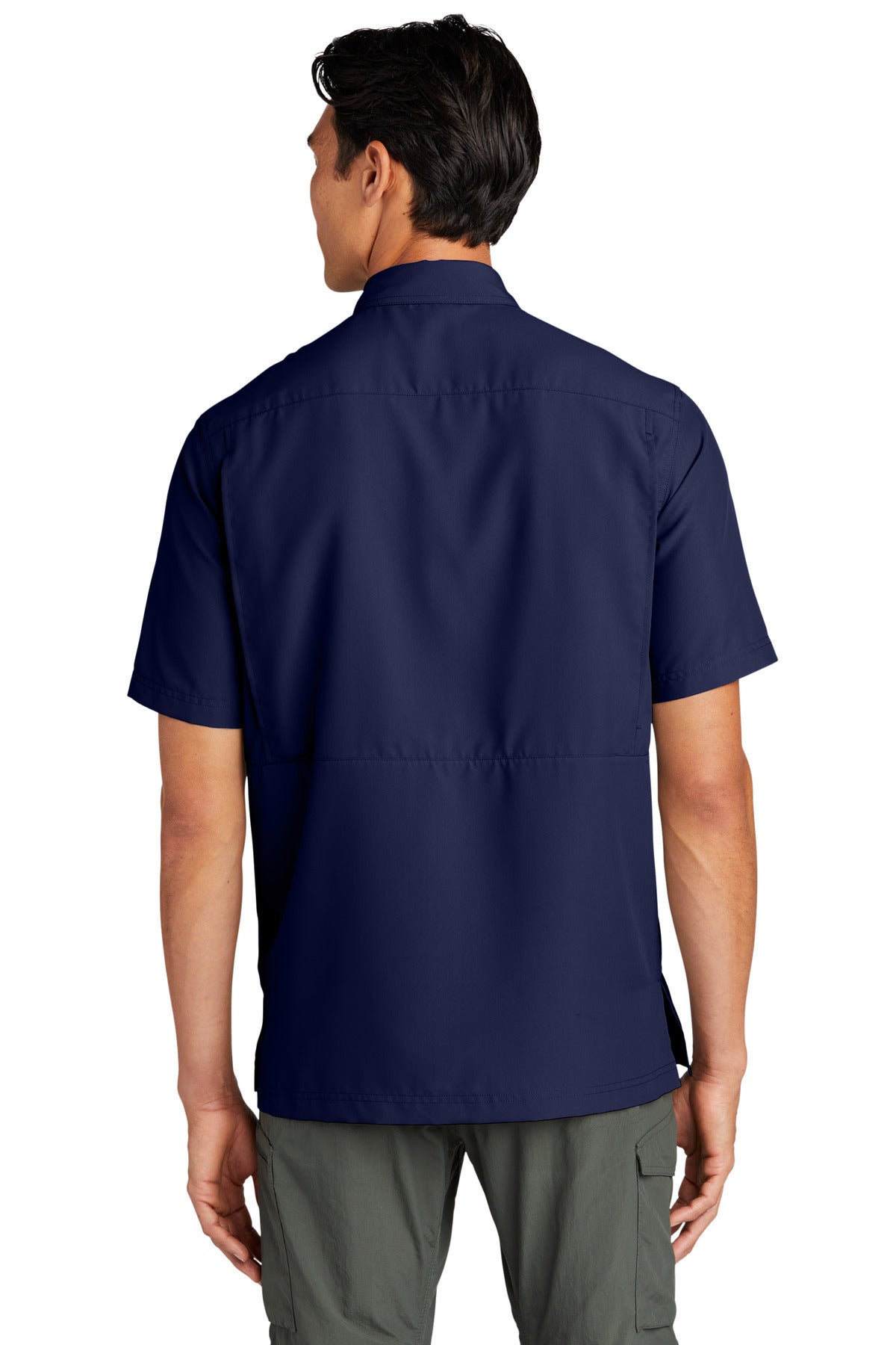 Custom Embroidered Port Authority Short Sleeve UV Daybreak Shirt W961,True Navy