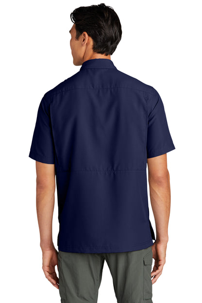Custom Embroidered Port Authority Short Sleeve UV Daybreak Shirt W961,True Navy