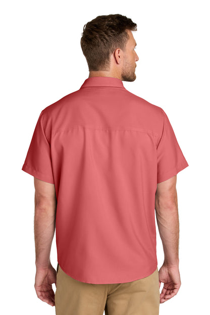 Custom Embroidered Port Authority Short Sleeve UV Dockside Shirt W963,Coral Reef