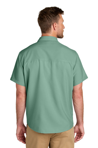 Custom Embroidered Port Authority Short Sleeve UV Dockside Shirt W963,Sage