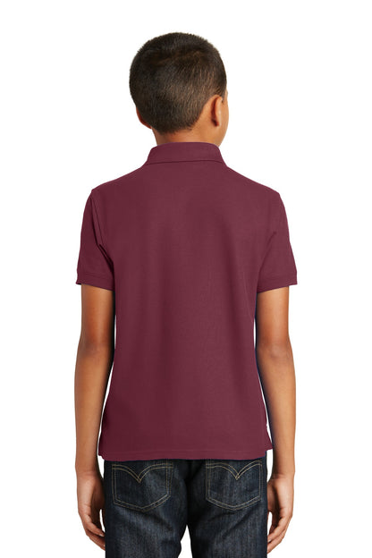 Custom Embroidered Port Authority Youth Core Classic Pique Polo. Y100,Burgundy