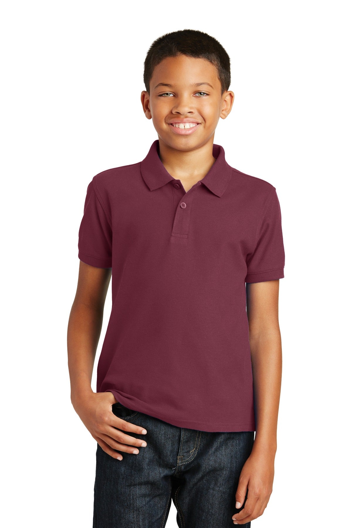 Custom Embroidered Port Authority Polos/Knits in Burgundy