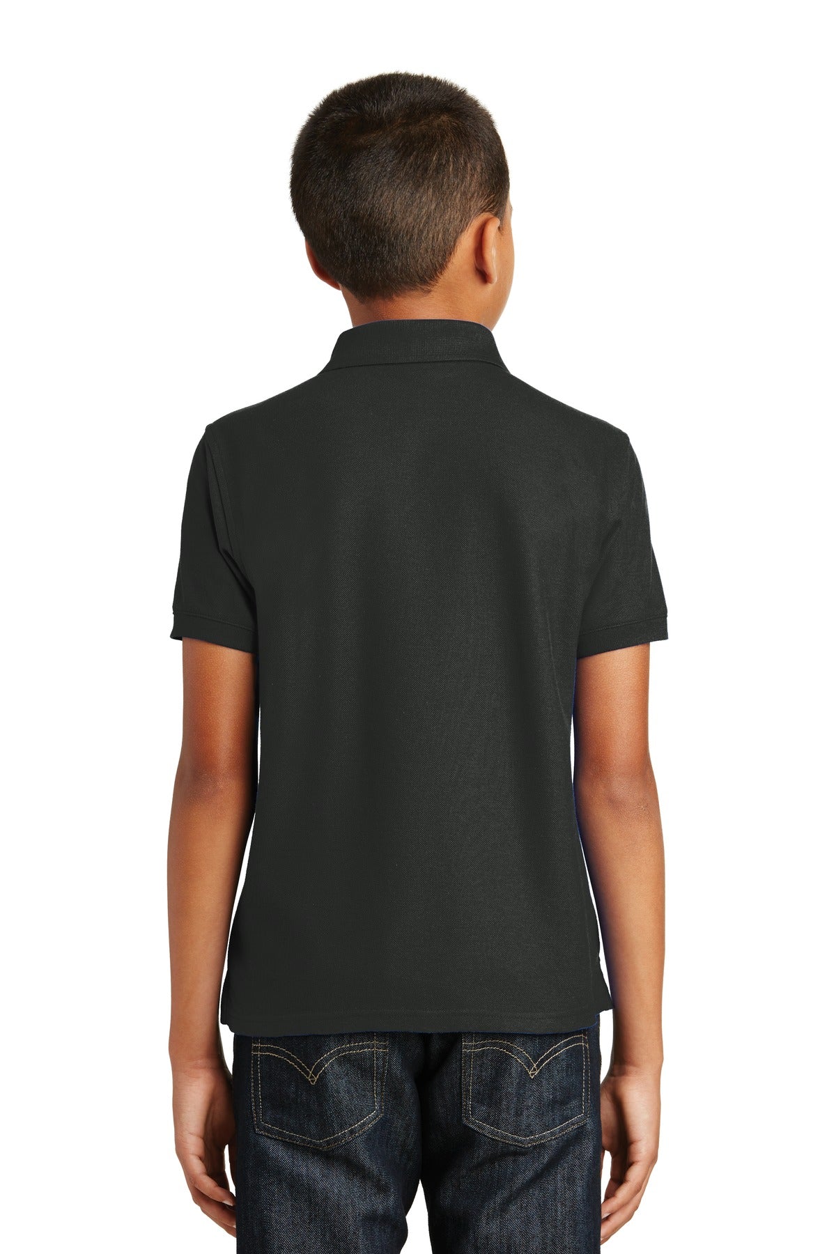 Custom Embroidered Port Authority Youth Core Classic Pique Polo. Y100,Deep Black