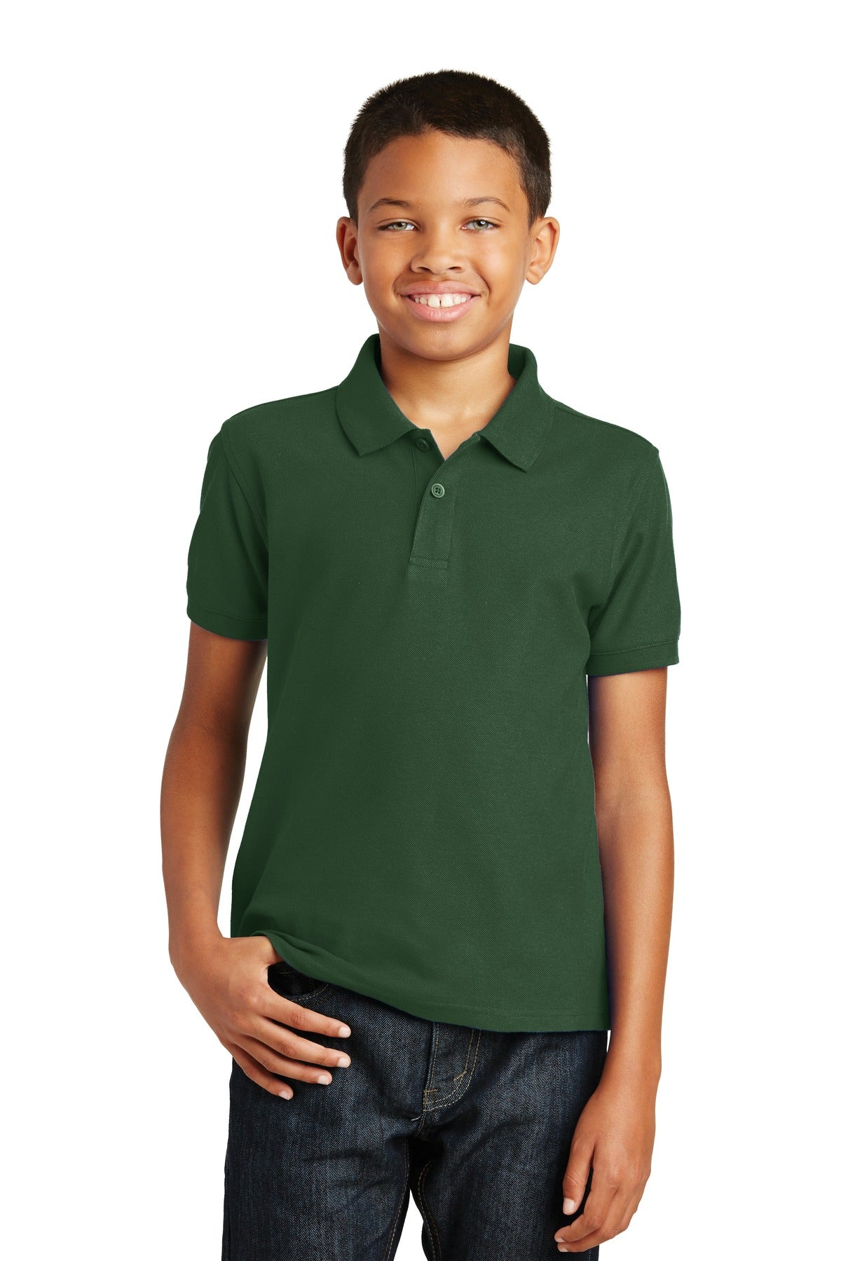 Custom Embroidered Port Authority Polos/Knits in Deep Forest Green