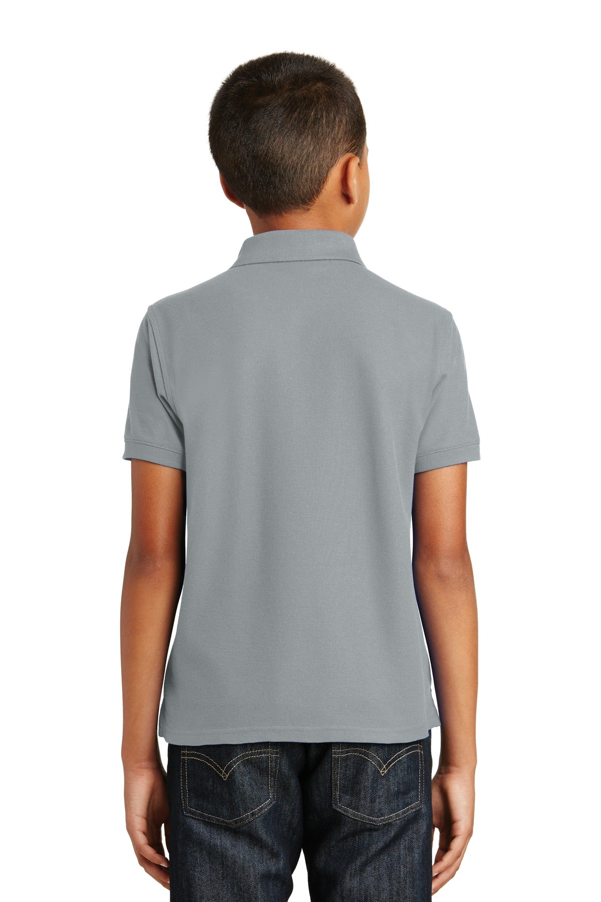 Custom Embroidered Port Authority Polos/Knits in Gusty Grey