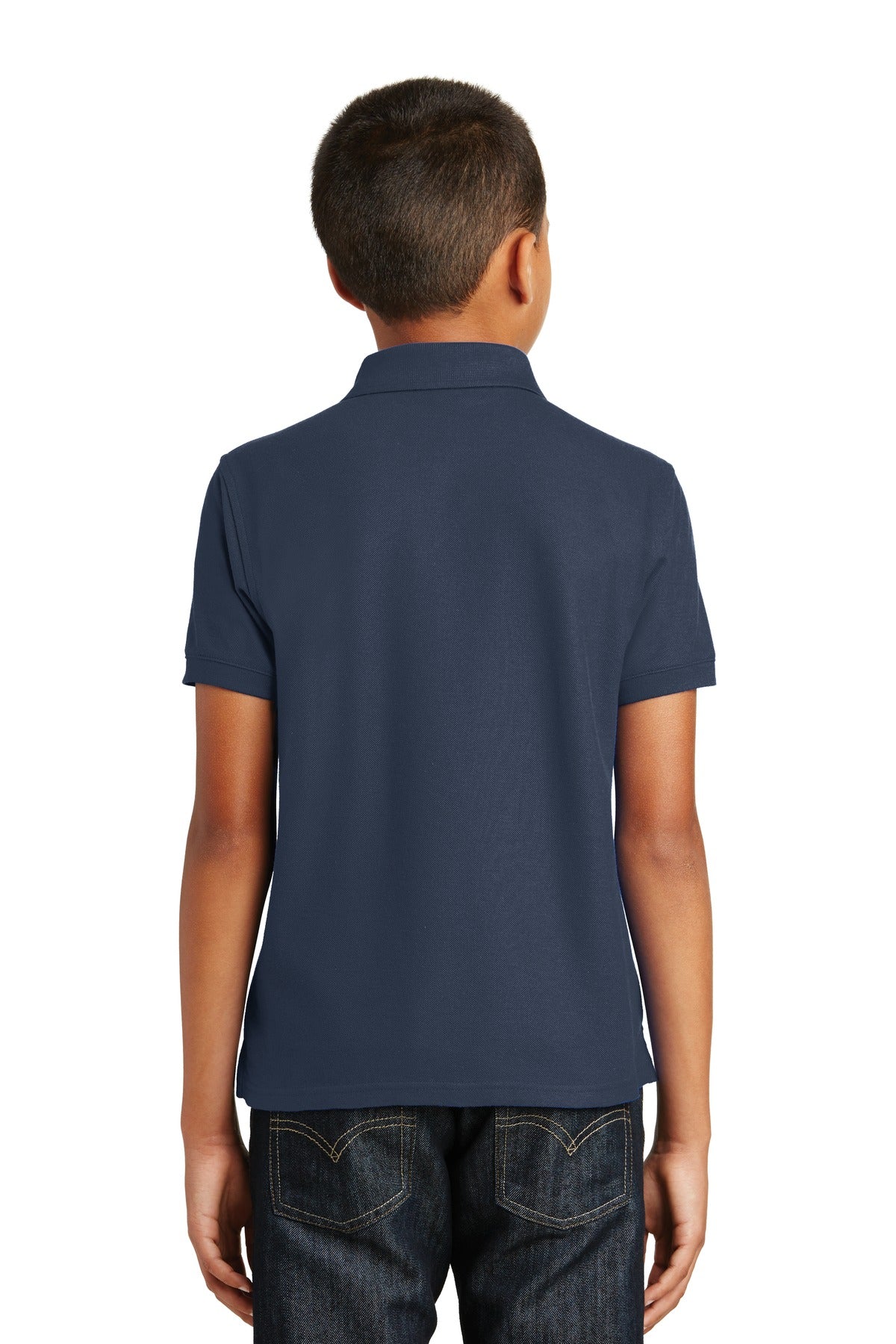 Custom Embroidered Port Authority Youth Core Classic Pique Polo. Y100,River Blue Navy