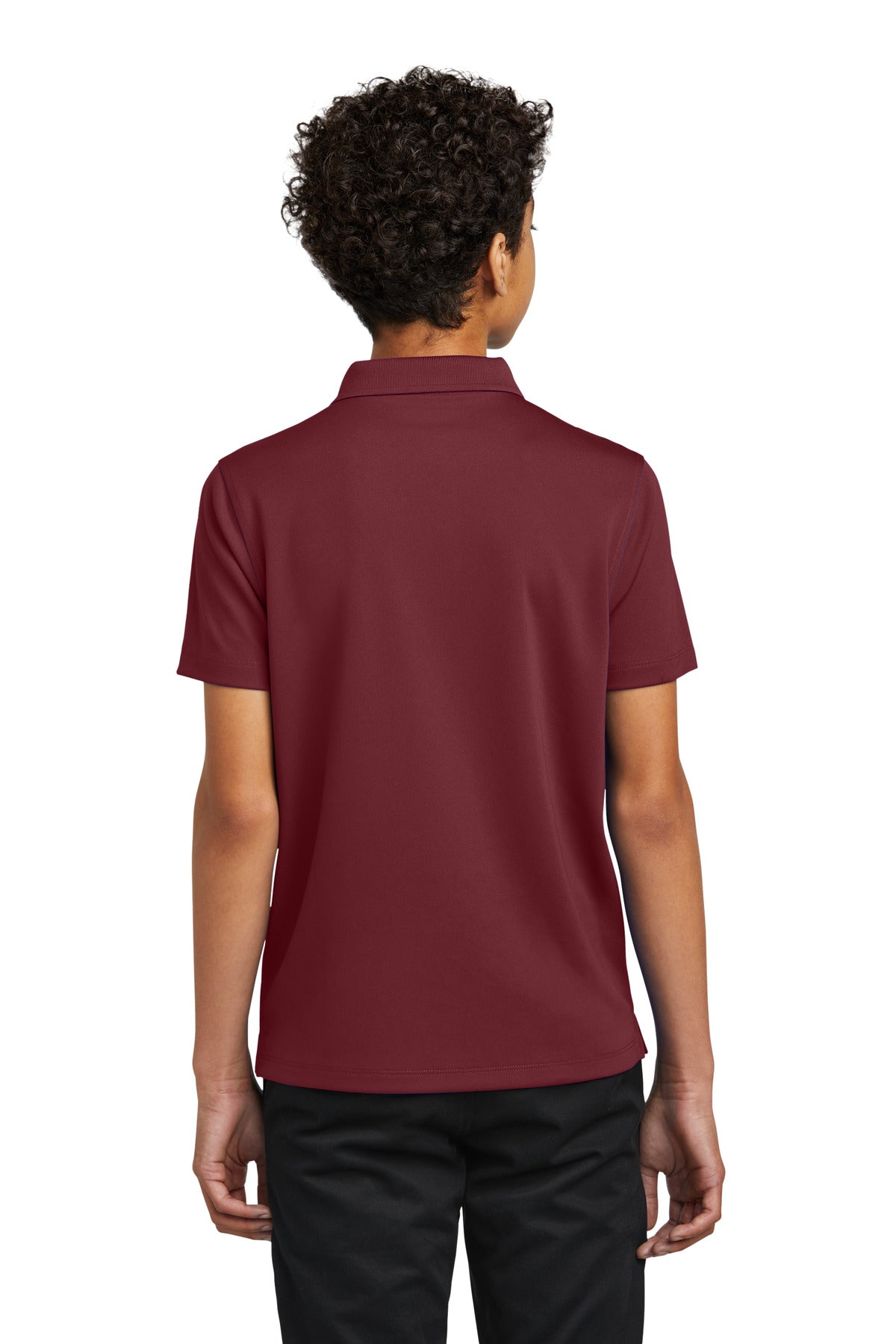 Custom Embroidered Port Authority Youth Dry Zone UV Micro-Mesh Polo Y110,Burgundy