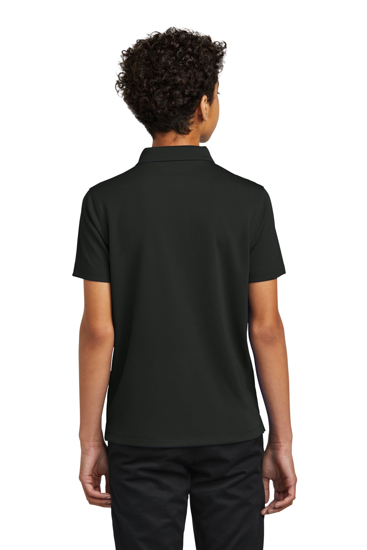 Custom Embroidered Port Authority Youth Dry Zone UV Micro-Mesh Polo Y110,Deep Black