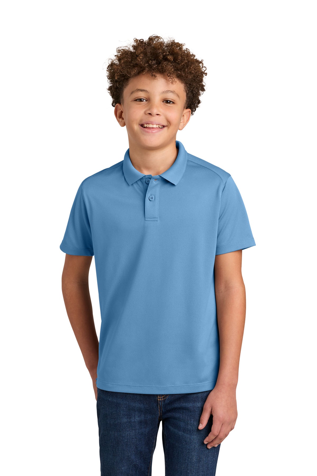 Custom Embroidered Port Authority Polos in Carolina Blue