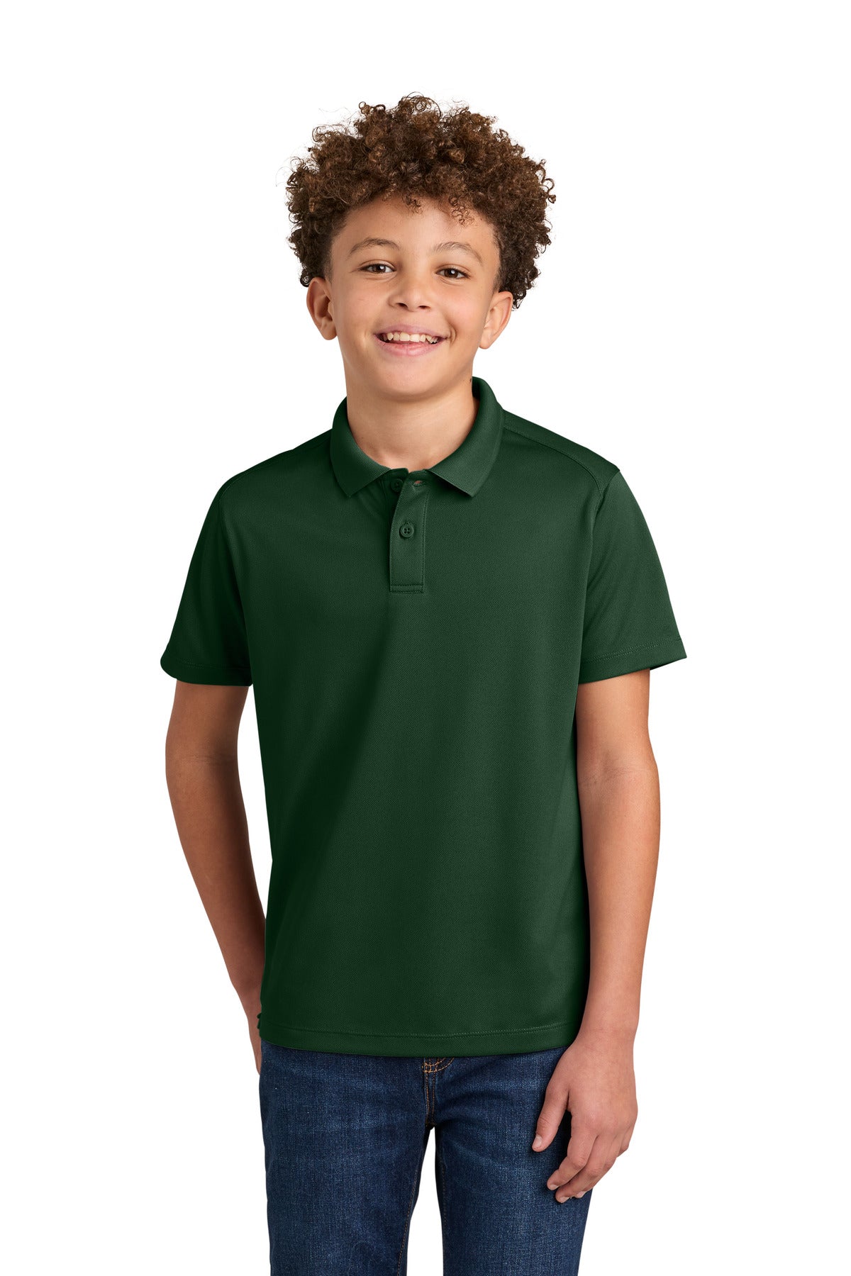 Custom Embroidered Port Authority Polos in Deep Forest Green