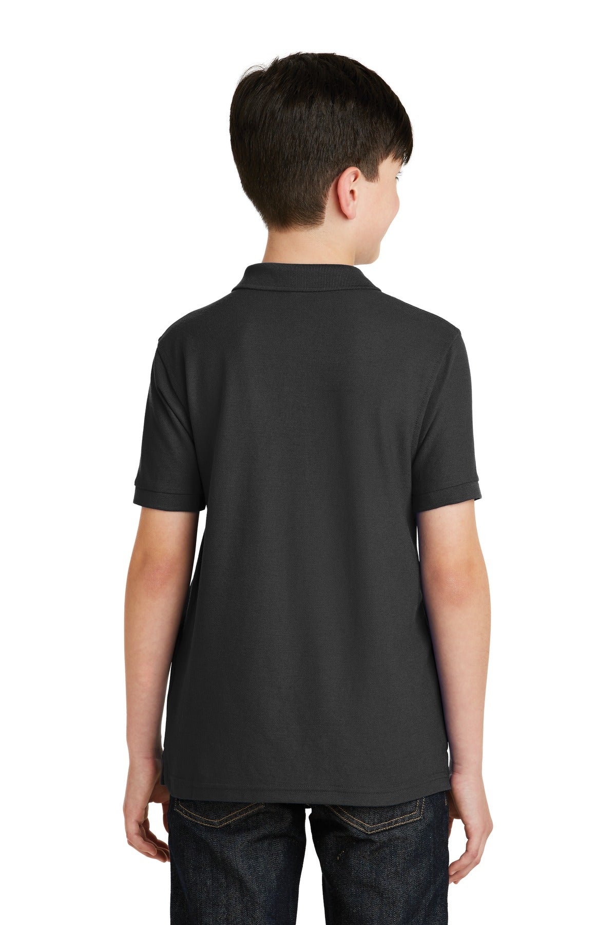 Custom Embroidered Port Authority Youth Silk Touch Polo.  Y500,Black