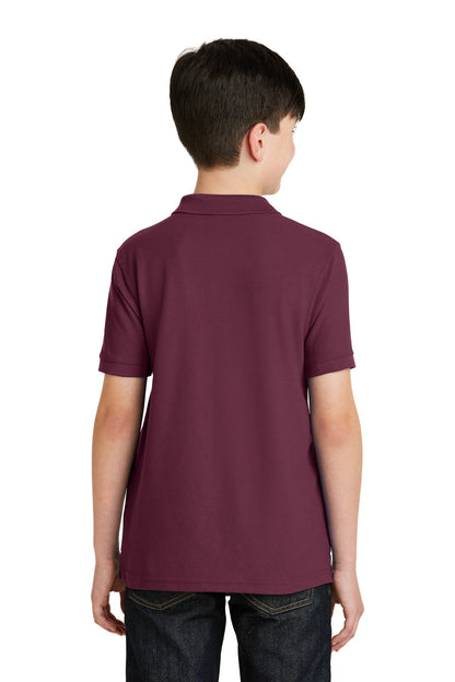 Custom Embroidered Port Authority Youth Silk Touch Polo.  Y500,Burgundy