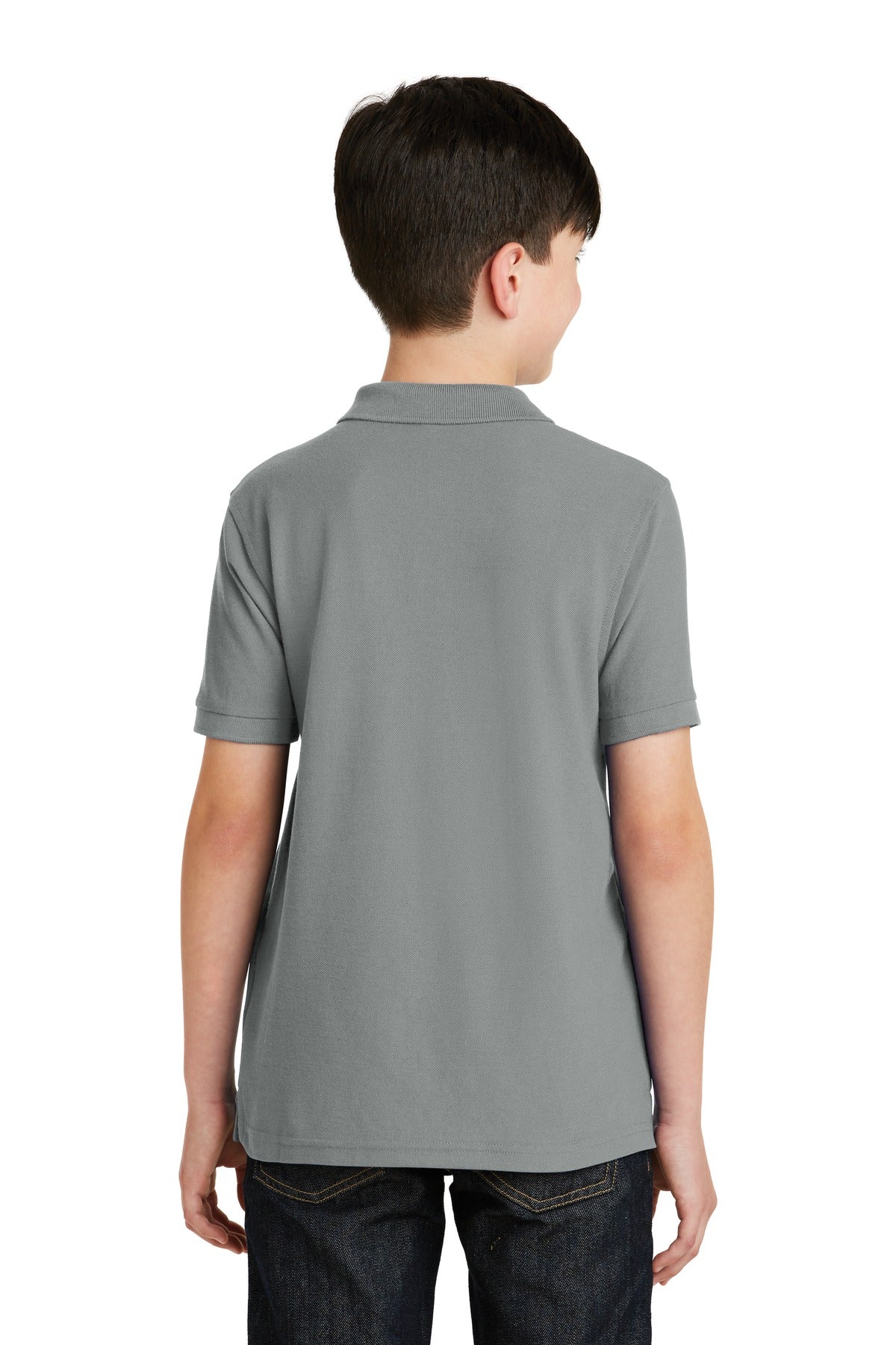 Custom Embroidered Port Authority Youth Silk Touch Polo.  Y500,Cool Grey