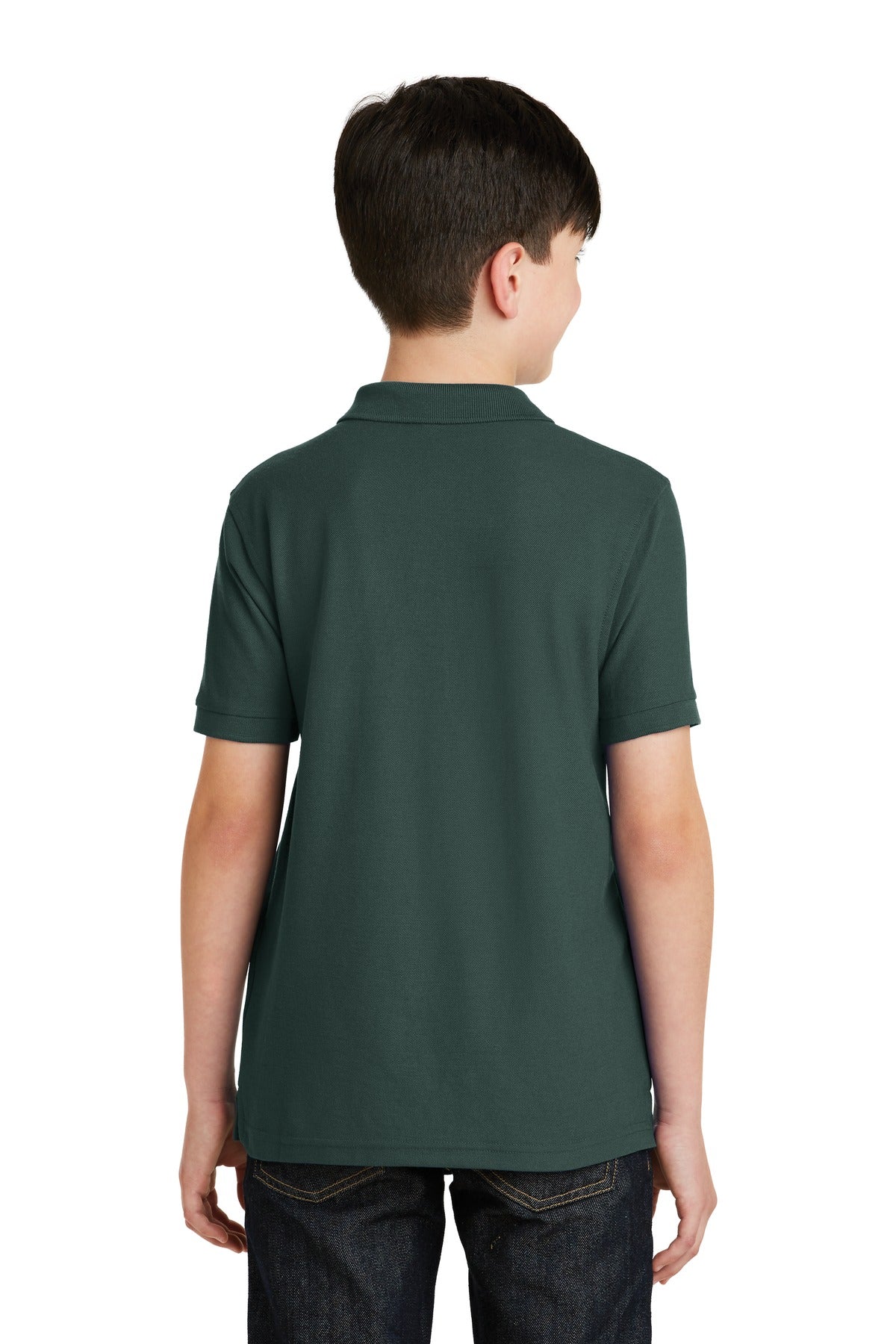 Custom Embroidered Port Authority Youth Silk Touch Polo.  Y500,Dark Green