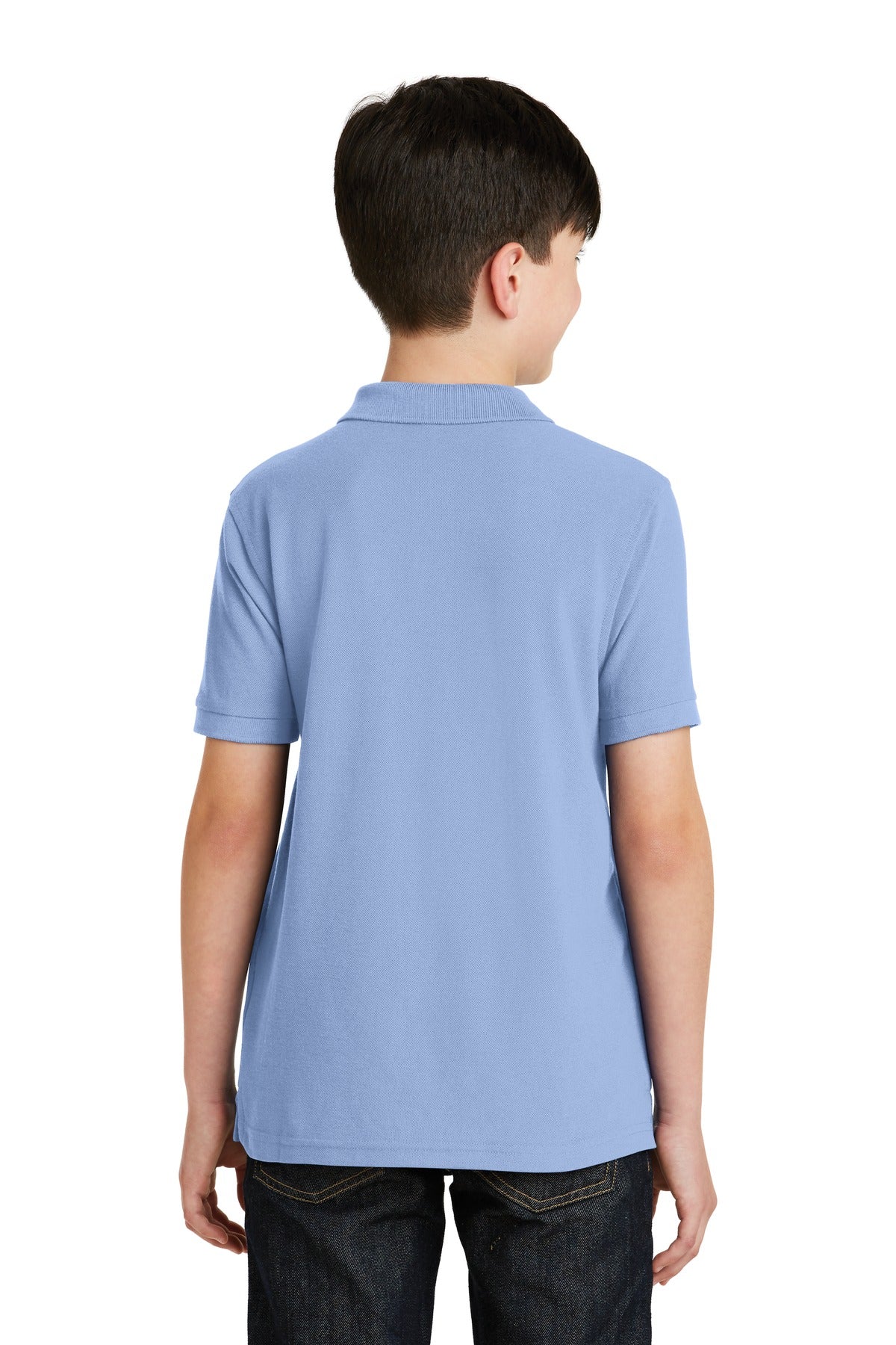 Custom Embroidered Port Authority Youth Silk Touch Polo.  Y500,Light Blue