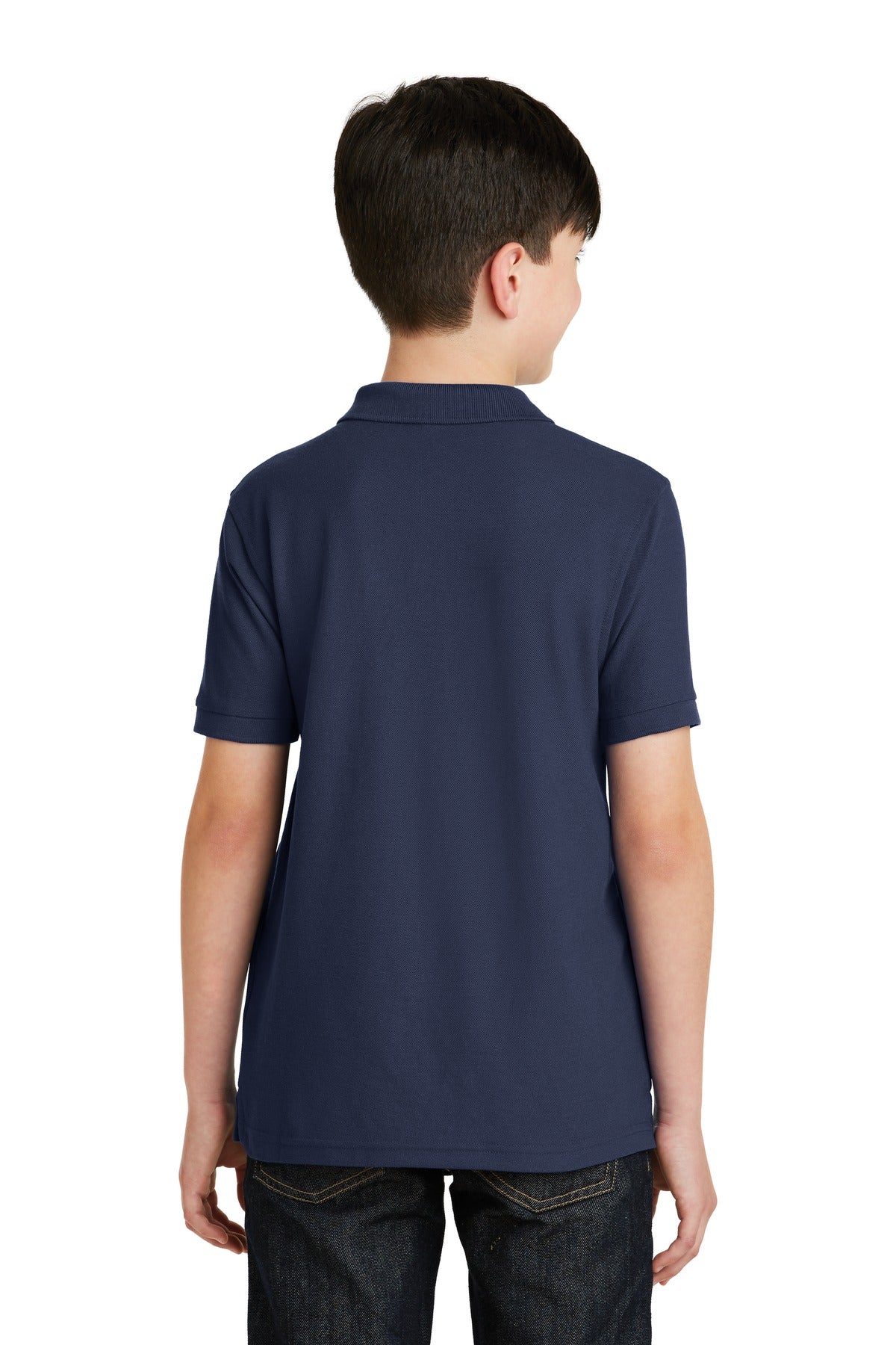 Custom Embroidered Port Authority Youth Silk Touch Polo.  Y500,Navy