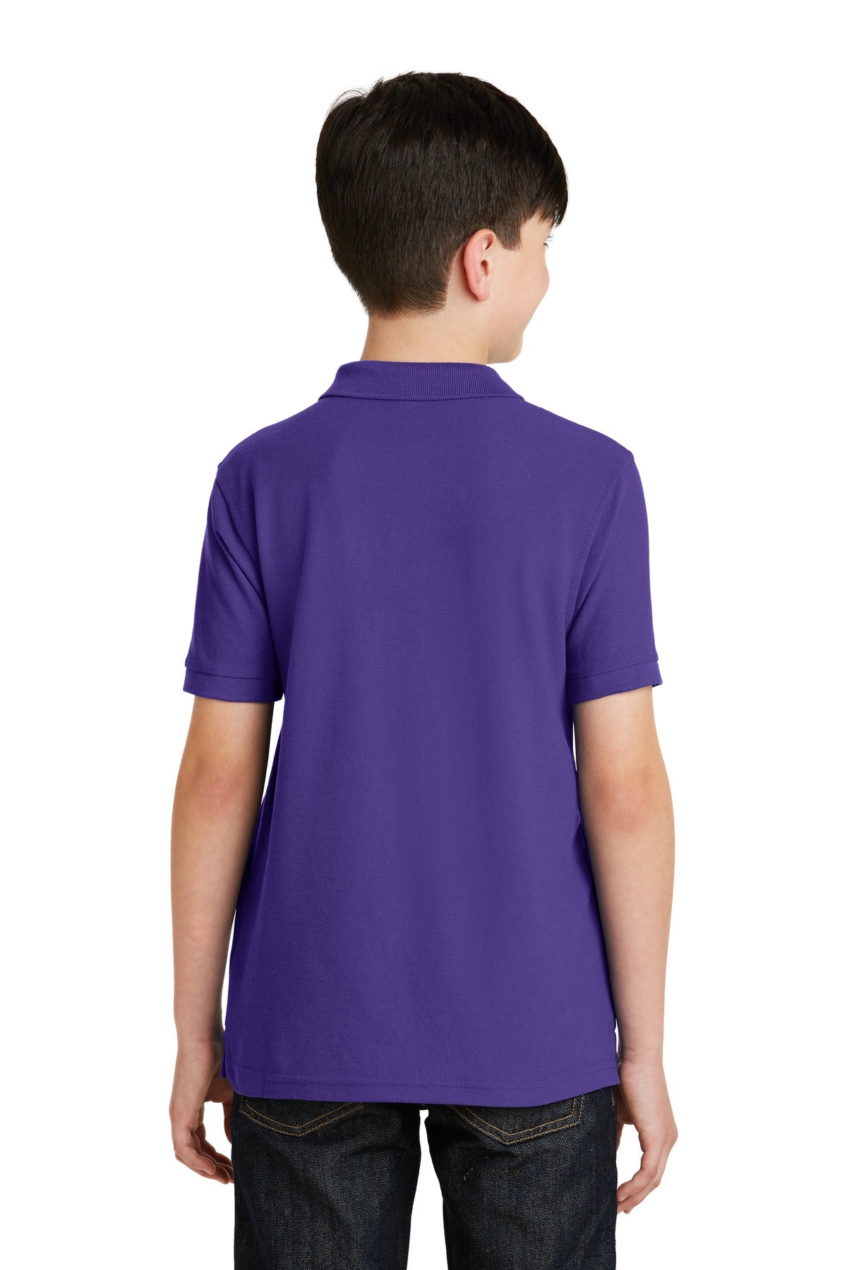 Custom Embroidered Port Authority Youth Silk Touch Polo.  Y500,Purple