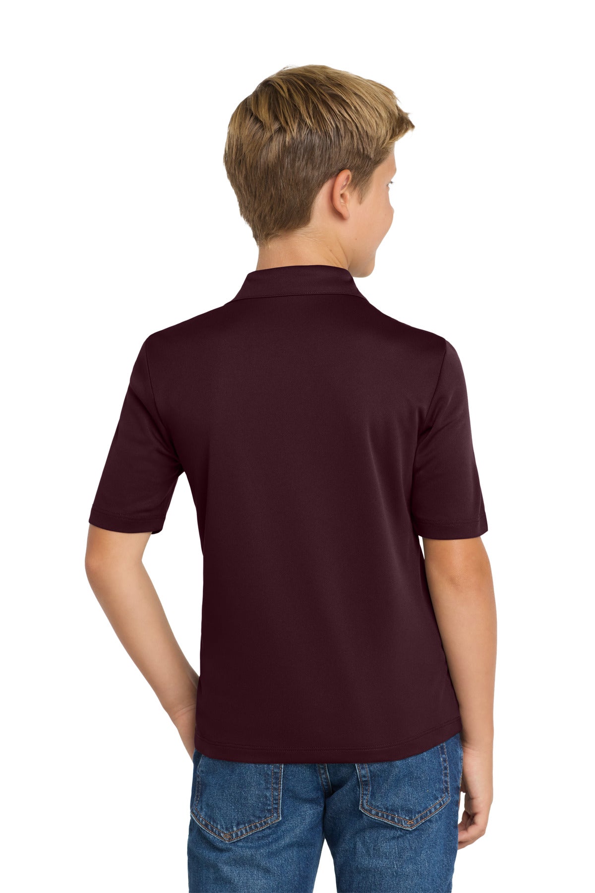Custom Embroidered Port Authority Youth Silk Touch Performance Polo. Y540,Maroon